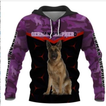 Cute And Loose Purple Dog Pattern Animals Hoodie