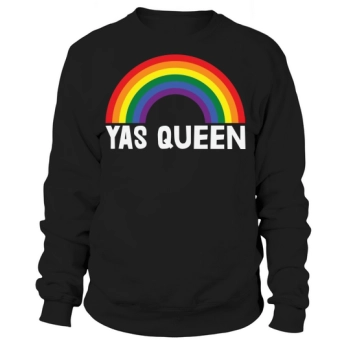 Yas Queen LGBTQ Rainbow Flag Support Sweatshirt