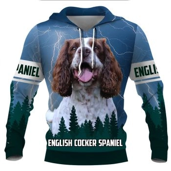 Precious Blue Dog Pattern Animals Hoodie