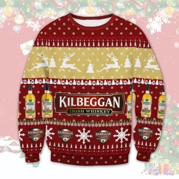 Kilbeggan Irish whiskey Christmas Ugly Sweater