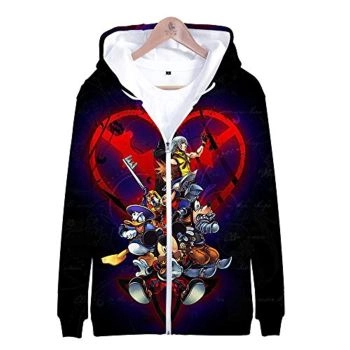 Kingdom Hearts Hooded Coat &#8211; 3D Print Zipper Gaming Hoodie