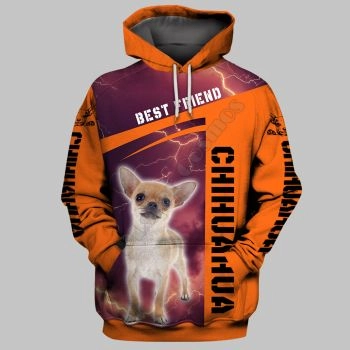 Pretty Orange Dog Pattern Animals Hoodie