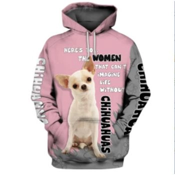 Fashion Pink Dog Pattern Animals Hoodie