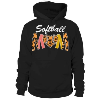 Softball Mama Leopard Mother's Day Hoodies