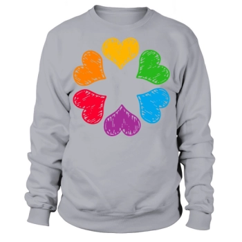 Rainbow Circle Of Hearts Pride Sweatshirt