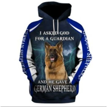 Gorgeous Blue Dog Pattern Animals Hoodie