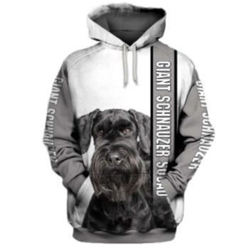  Pretty Grey Dog Pattern Animals Hoodie