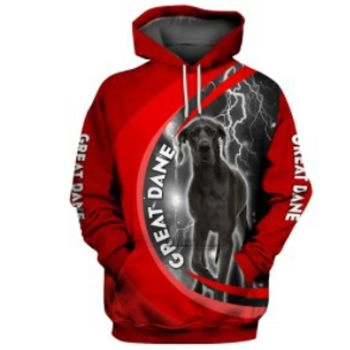 Classical And Elegance Red Dog Pattern Animals Hoodie