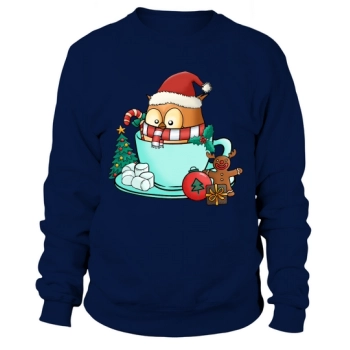 Christmas Hot Drinks Cute Owl Sweatshirt