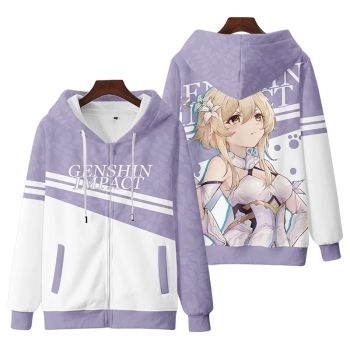 Durable Genshin Impact Traveler The Anime Zip-Up Hoodie