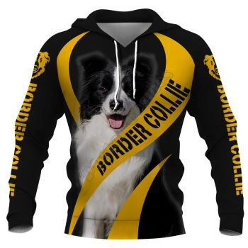 Popular And Vintage Black Yellow Dog Pattern Animals Hoodie