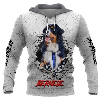 Vintage  Grey Dog Pattern Animals Hoodie