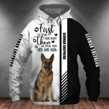 Temperament White Black Dog Pattern Animals Hoodie