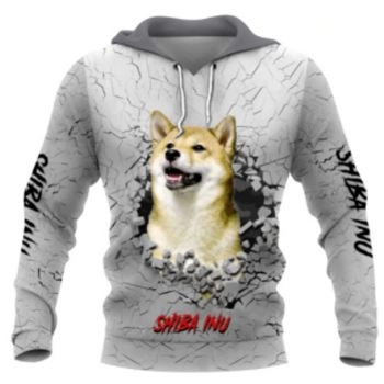 Precious And Gorgeous Grey Dog Pattern Animals Hoodie