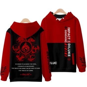 Versatile Genshin Impact Anime Game Diluc Ginger Hoodie