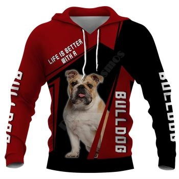 Precious And Cute Red Black Dog Pattern Animals Hoodie