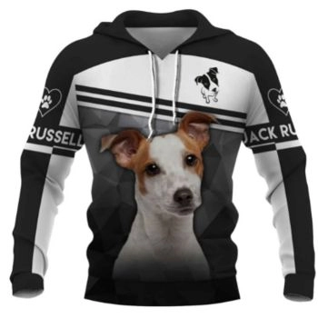 Loose And Gorgeous Black White Dog Pattern Animals Hoodie