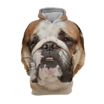 Loose And Fashion Brown Dog Pattern Animals Hoodie