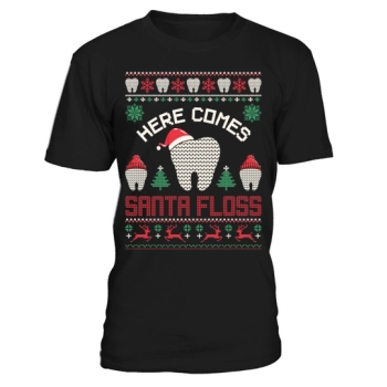 Here Comes Santa Floss Dentist Christmas Sweater