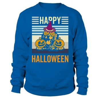 Golden Retriever Halloween Cape Funny Vintage Happy Halloween Sweatshirt