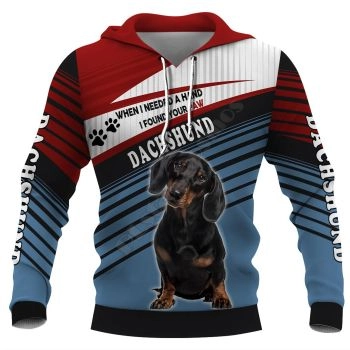 Street Style Blue Red Dog Pattern Animals Hoodie