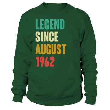 August 1962 60th Birthday 60 Years Old Birthday Gift Sweatshirt