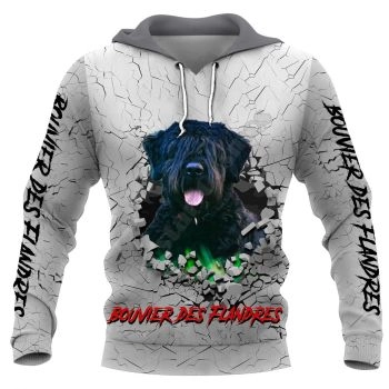 Precious And Cute Grey Dog Pattern Animals Hoodie