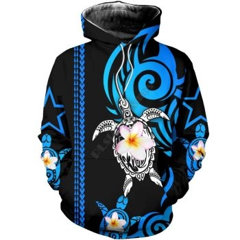 Generous And Beautiful Blue Black Turtles Pattern Animals Hoodie