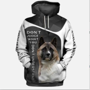 Loose And Fashion Black Dog Pattern Animals Hoodie