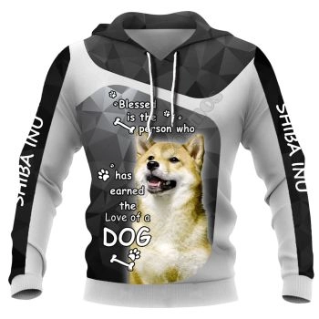 Classical And Elegance Black Dog Pattern Animals Hoodie