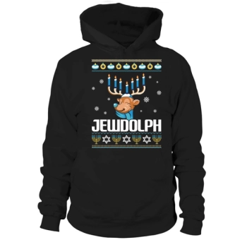 Merry Christmas Jewdolph Reindeer Hanukkah Christmas Hoodies