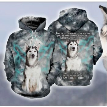 Loose And Fashion Black  Dog Pattern Animals Hoodie