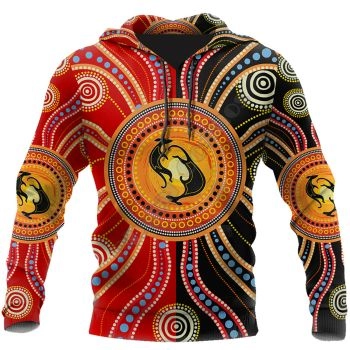 Pretty And Vintage  Black Red Kangaroo Pattern Animals Hoodie
