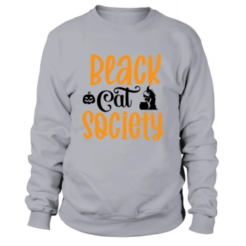 Black Cat Society Halloween Tee Sweatshirt