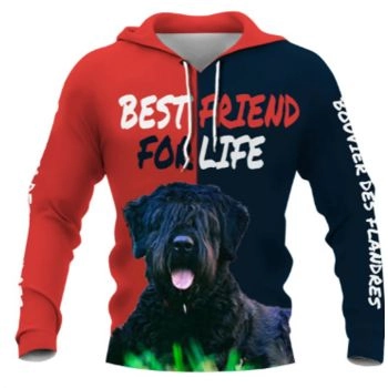 Generous And Beautiful Red Blue Dog Pattern Animals Hoodie