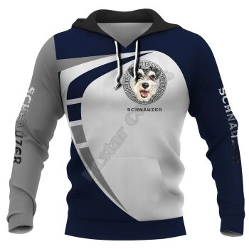 Classical And Elegance Blue White Dog Pattern Animals Hoodie