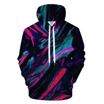 Black And Neon Marble 3D Printed Hoodie