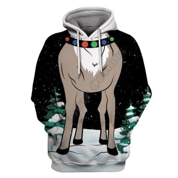  Street Style Black Tree Pattern Christmas Hoodie