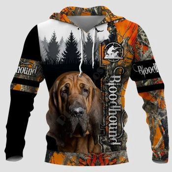 Generous And Beautiful Black Orange Dog Pattern Animals Hoodie