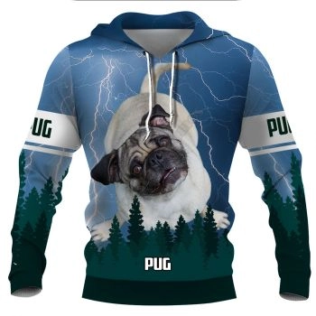 Street Blue Dog Pattern Animals Hoodie