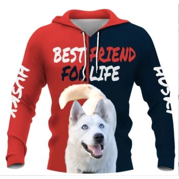 Precious And Cute Red Blue Dog Pattern Animals Hoodie