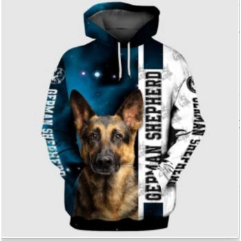 Popular Blue White Dog Pattern Animals Hoodie