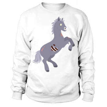 Zombie Horse Cartoon Funny Halloween Zombie Sweatshirt