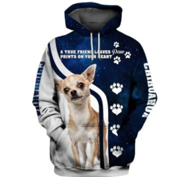 Cute Blue White Dog Pattern Animals Hoodie