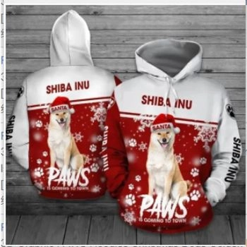 Popular Red White Dog Pattern Animals Hoodie