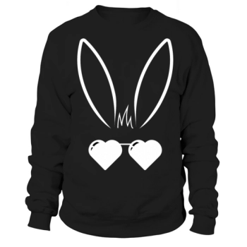 Easter Bunny Heart Sunglasses Cool Easter Peeps Sweatshirt