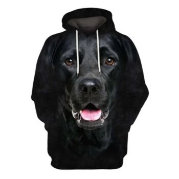 Fashion Black Dog Pattern Animals Hoodie