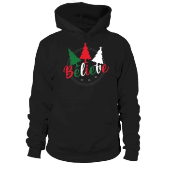 Believe Christmas Design Hoodies