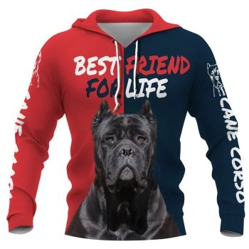 Precious And Gorgeous Red Blue Dog Pattern Animals Hoodie