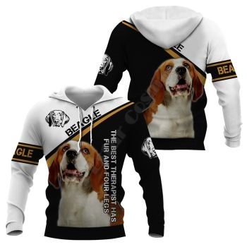 Precious And Cute Black White Dog Pattern Animals Hoodie